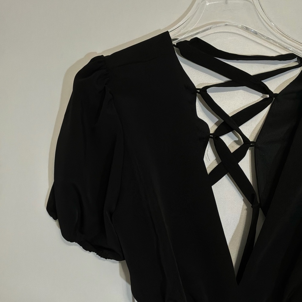 Altar'd State Cleo Black Lace-Up Back Mini Dress - Picture 5 of 7